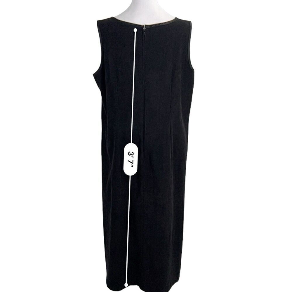 Positive Attitude Petite Maxi Dress Sz 18 Black Red Patch Microsuede VTG - Picture 11 of 11